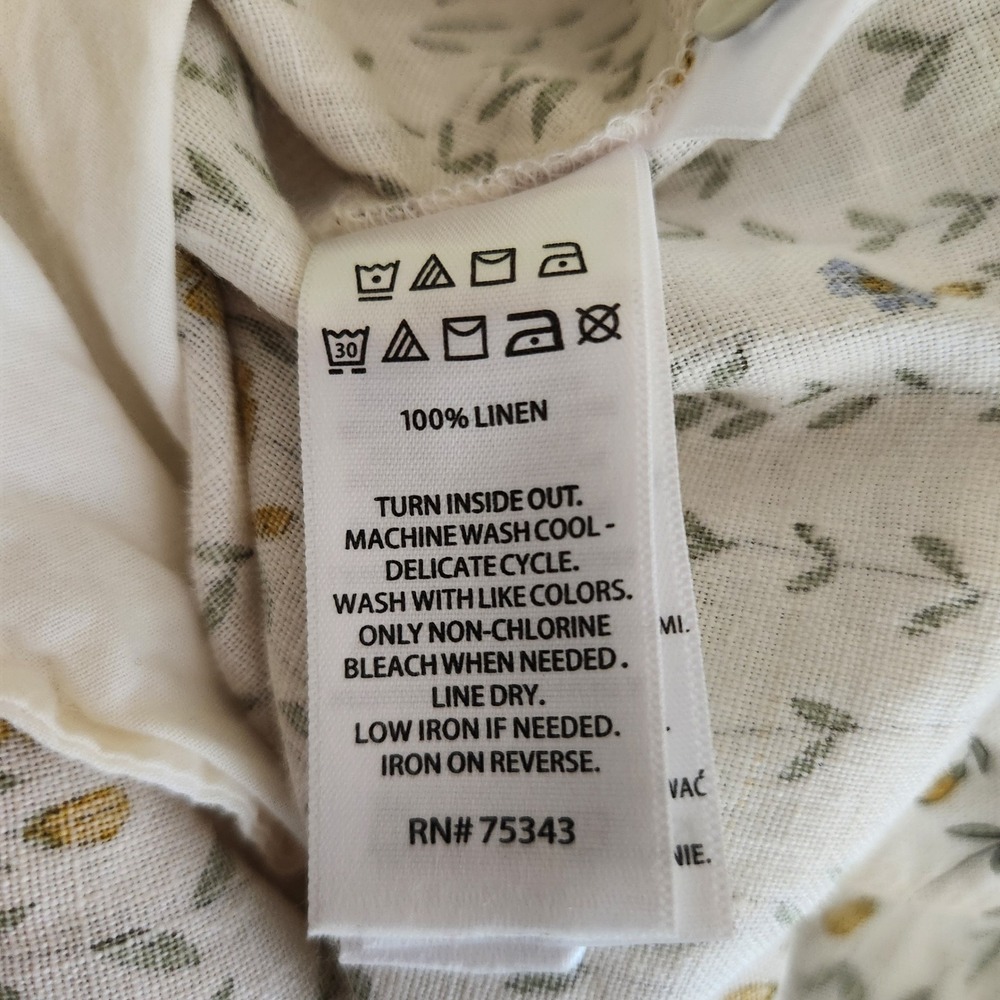Rachel Zoe Shift Dress Cream Floral 100% Linen Sleeveless Garden Party Small - Picture 7 of 7